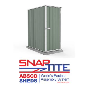 Absco 0.78mW x 1.52mD x 1.80mH Ezi Storage Garden Shed - Pale Eucalypt - Shed City